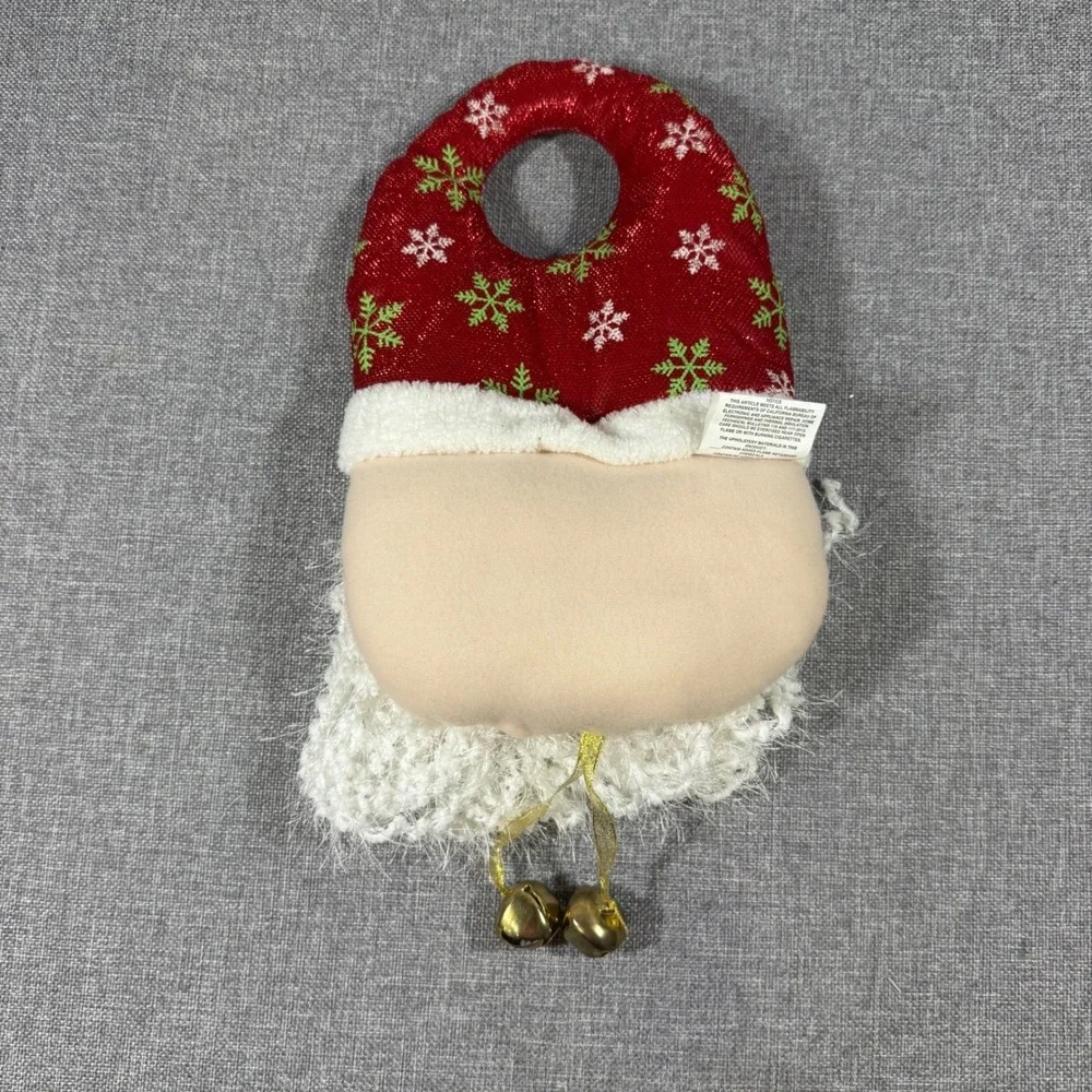 A&H Imports Santa Claus Door Knob Wall Hanger Red Jingle Bell Holiday Christmas